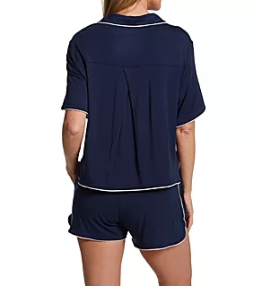 Downtime Short Sleeve Pajama Short Set Dress Blues XL