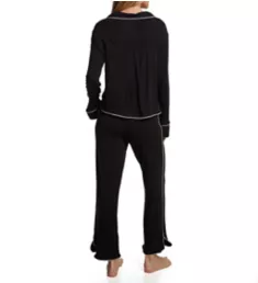 Downtime Long Sleeve Pajama Pant Set Black S