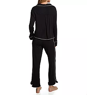 Downtime Long Sleeve Pajama Pant Set Black S