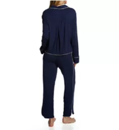 Downtime Long Sleeve Pajama Pant Set Dress Blues S