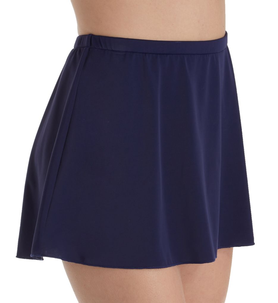 Solids Tummy Control Skirted Brief Swim Bottom