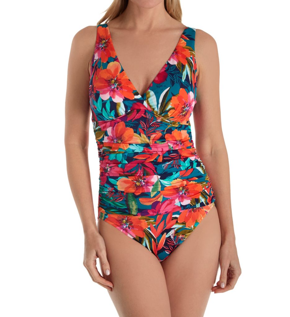 Hana Nora V-Neck Slimming One Piece Swimsuit-fs