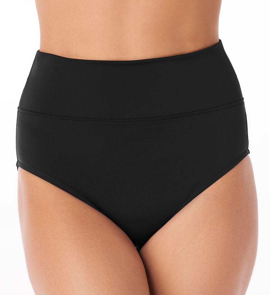 Solids Convertible Fold Tummy Control Swim Bottom