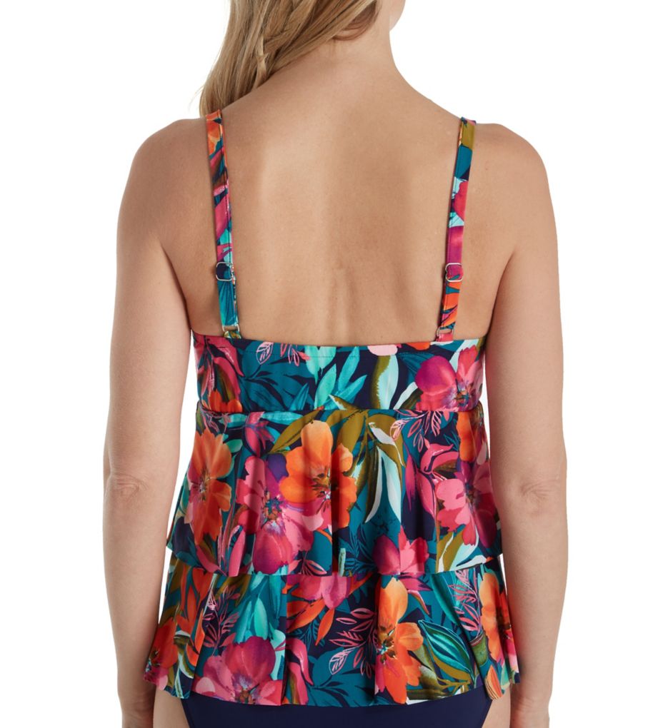 Hana Rylee Tiered Ruffle Tankini Swim Top-bs