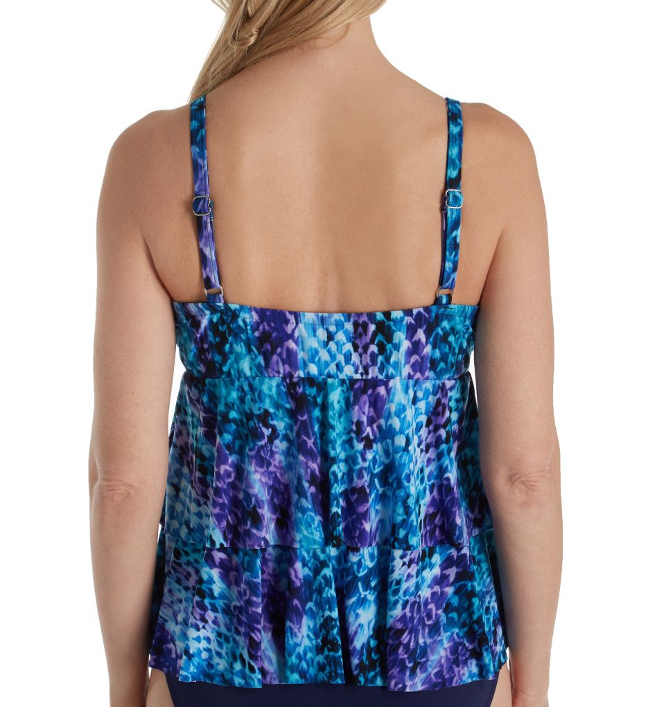 Python Rylee Ruffle Tiered Tankini Swim Top-bs