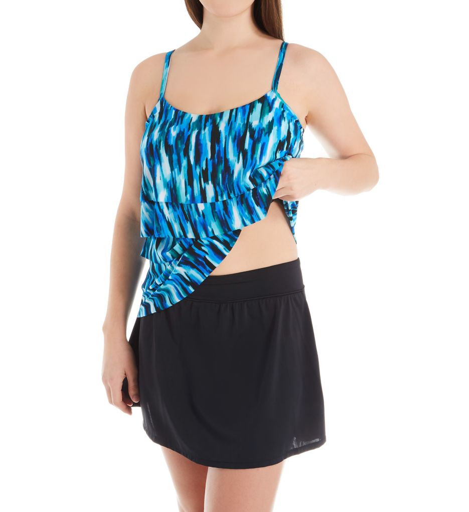 Waterfall Emily Tiered Ruffle Tankini Swim Top-cs3