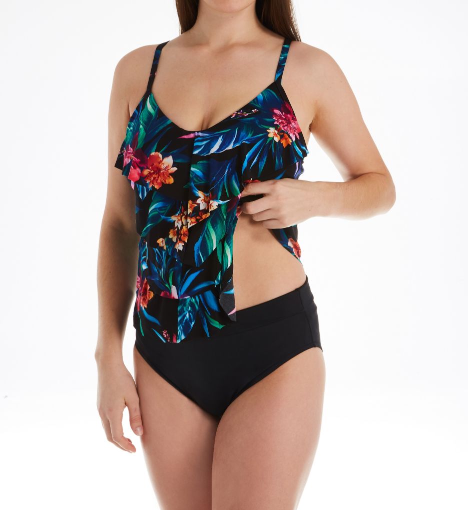 Sweet Dreams Lena Tiered Ruffle Tankini Swim Top-cs2