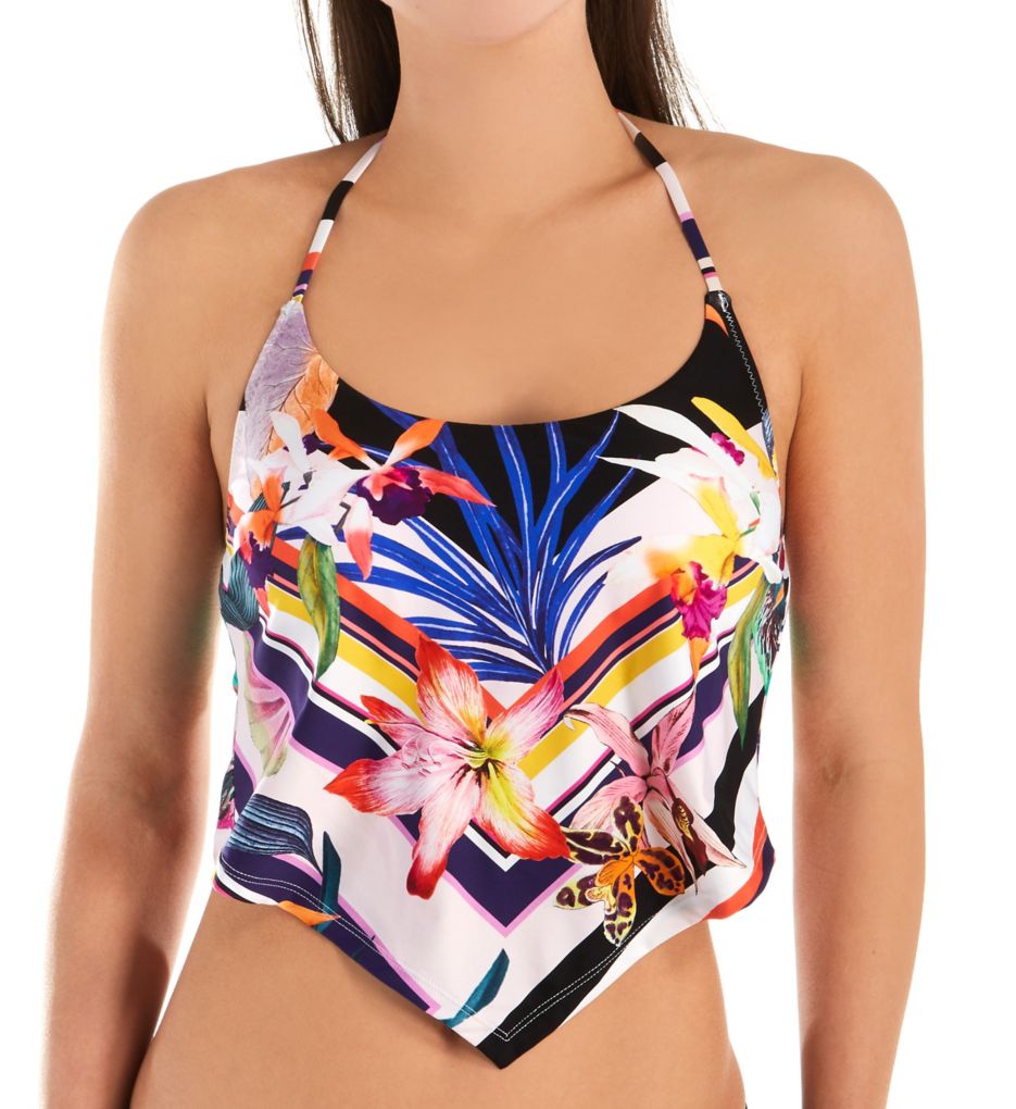 Treasure Cove Scarf Tankini Hook Back Swim Top-fs