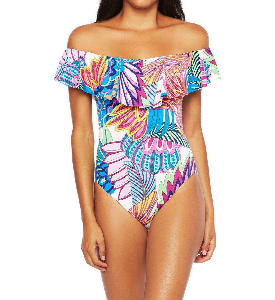 Paradise Plume Off The Shoulder One Piece Swimsuit-gs