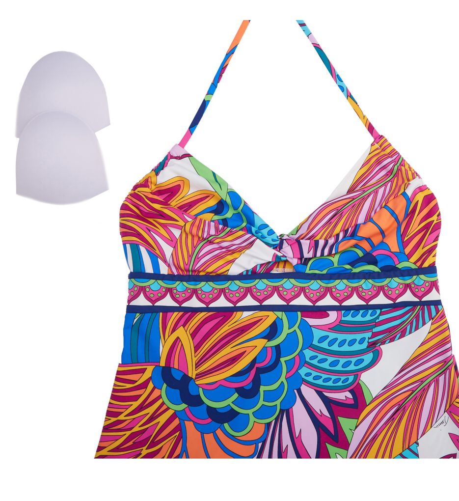 Paradise Plume Adjustable Fit Tankini Swim Top-cs1