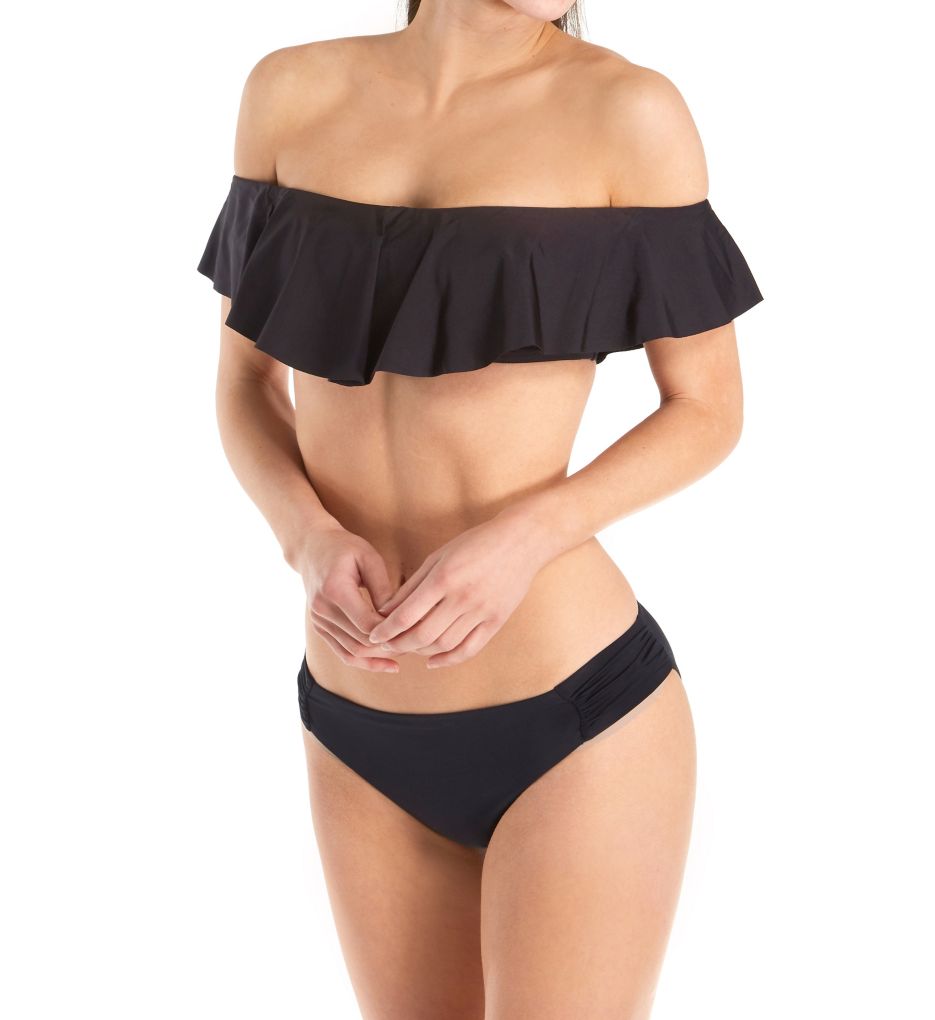 Getaway Solids Shirred Side Hipster Swim Bottom-cs3