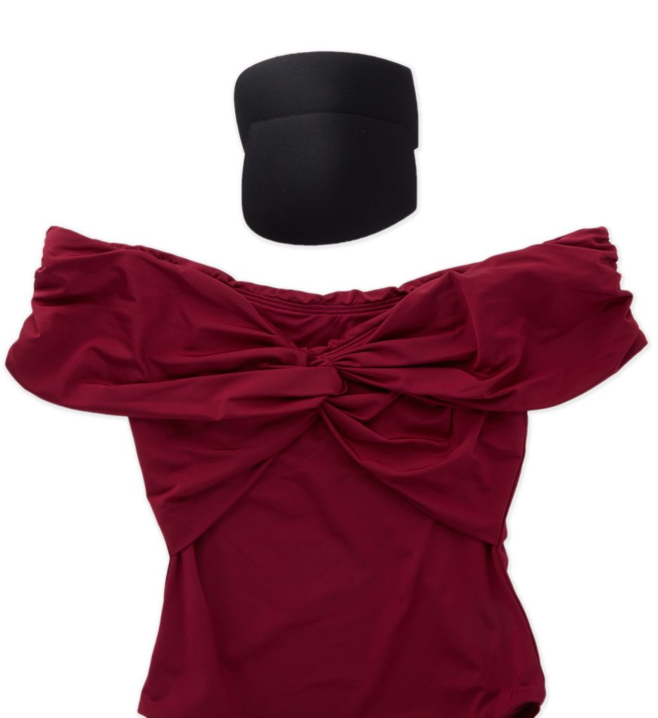 Trina Turk Getaway Solids Twist Bandeau One Piece Swimsuit TT9HB13 - Image 3