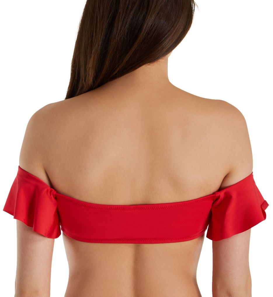 Getaway Solids Twist Off The Shoulder Swim Top