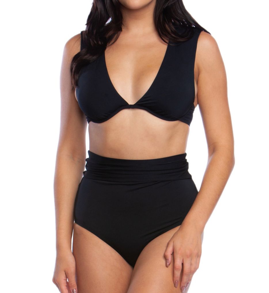 Getaway Solids Cap Sleeve Underwire Swim Top-cs1