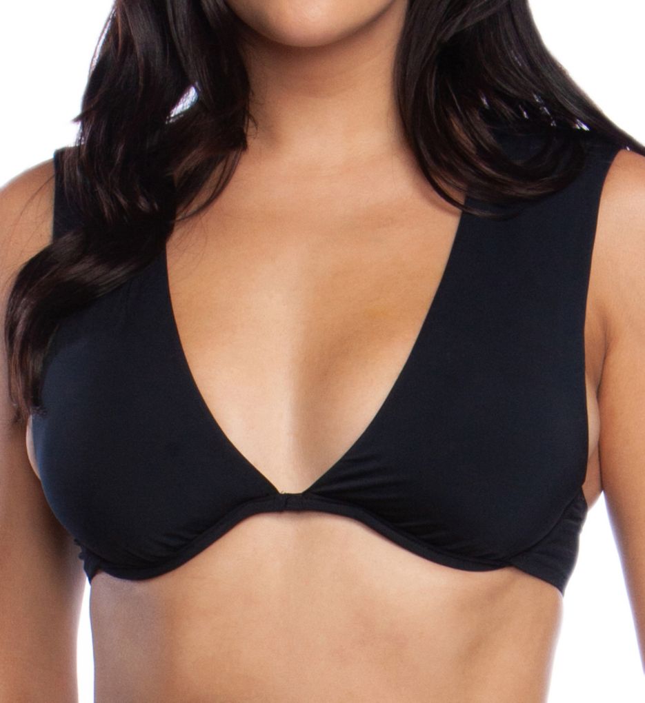 Getaway Solids Cap Sleeve Underwire Swim Top