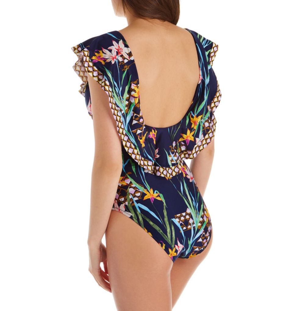 Fiji Floral Mix Ruffle One Piece Swimsuit-bs