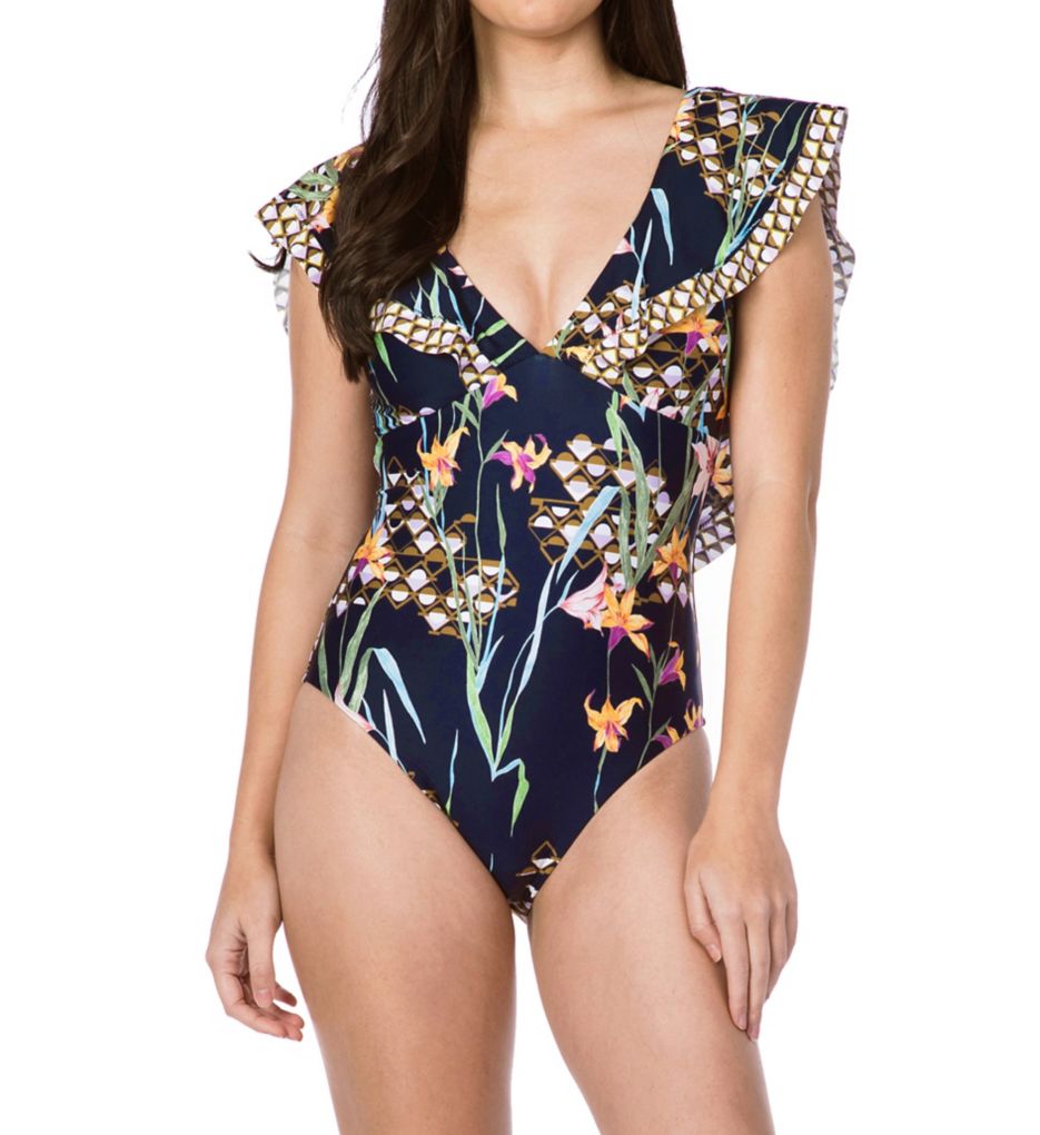 Fiji Floral Mix Ruffle One Piece Swimsuit