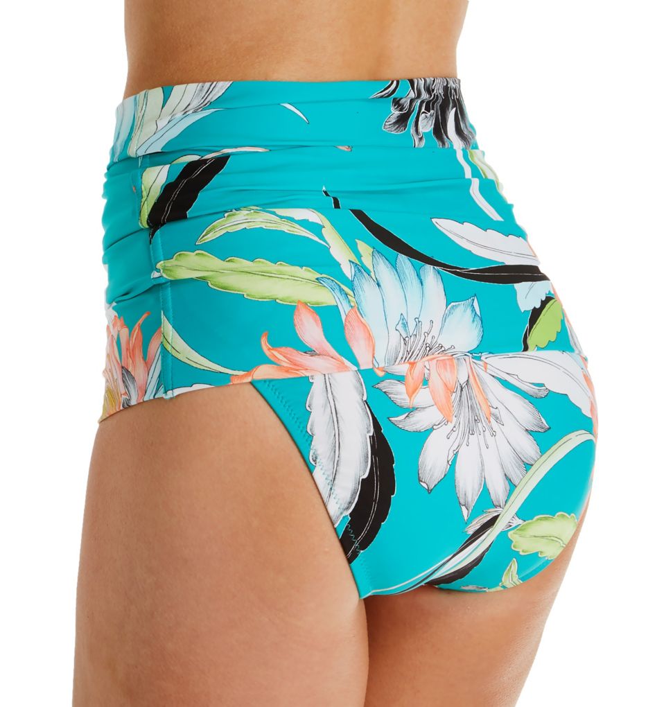 Shangri La Floral Shirred High Waist Swim Bottom