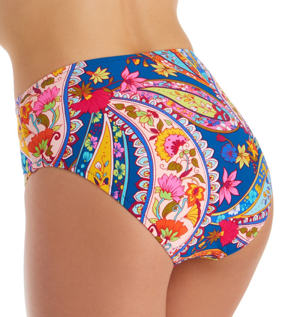 Moroccan Paisley High Waist Tie Front Swim Bottom