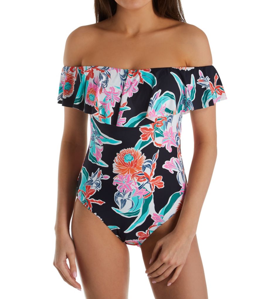 Tropic Wave Off The Shoulder One Piece Swimsuit-fs
