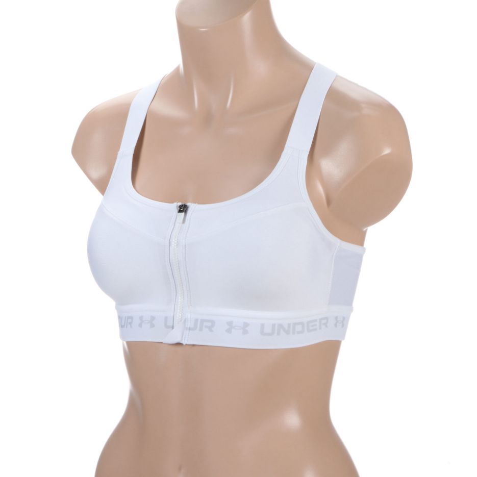  Under Armour Womens Armour High Crossback Zip Bra, White