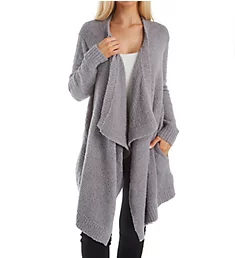 Phoebe Fluffy Sweater Wrap Cardigan Grey S