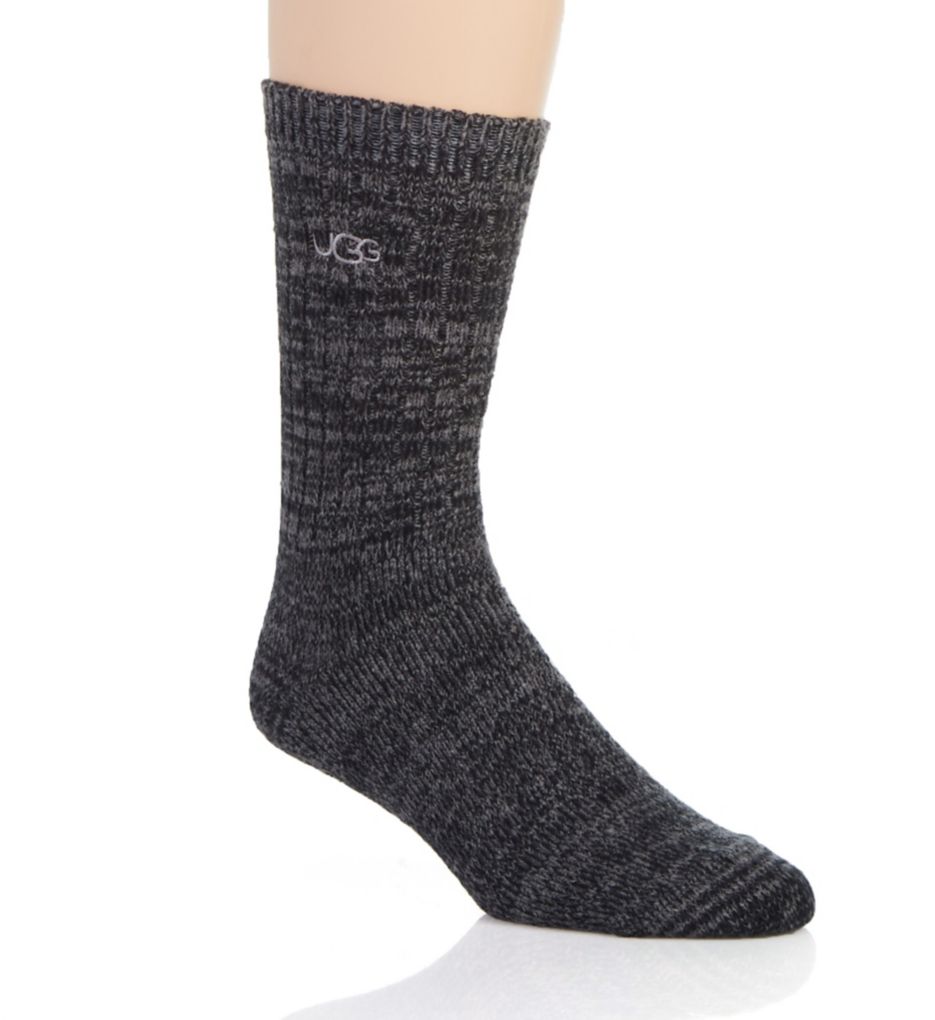 Trey Rib Knit Cozy Crew Sock Black O/S by UGG