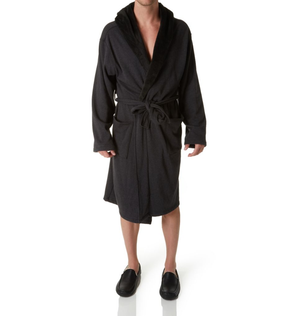 Brunswick Double Knit Hooded Fleece Robe-fs