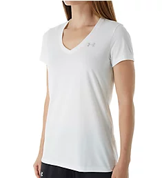 UA Tech Solid V-Neck Short Sleeve T-Shirt White S