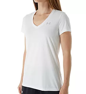 UA Tech Solid V-Neck Short Sleeve T-Shirt White 2X