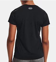 UA Tech Solid V-Neck Short Sleeve T-Shirt Black XS