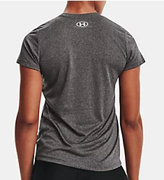 UA Tech Solid V-Neck Short Sleeve T-Shirt Carbon Heather S