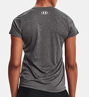 UA Tech Solid V-Neck Short Sleeve T-Shirt Carbon Heather 2X