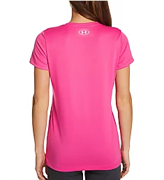 UA Tech Solid V-Neck Short Sleeve T-Shirt Cerise S