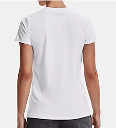 UA Tech Solid V-Neck Short Sleeve T-Shirt White S