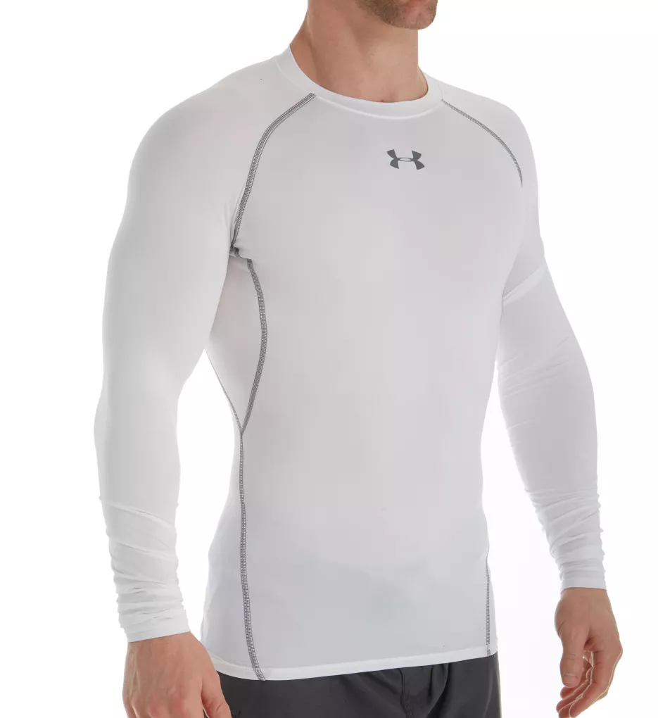 HeatGear Armour Long Sleeve Compression Shirt WHT XL