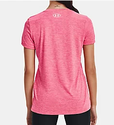 UA Tech Twist V-Neck Short Sleeve T-Shirt Cerise XL
