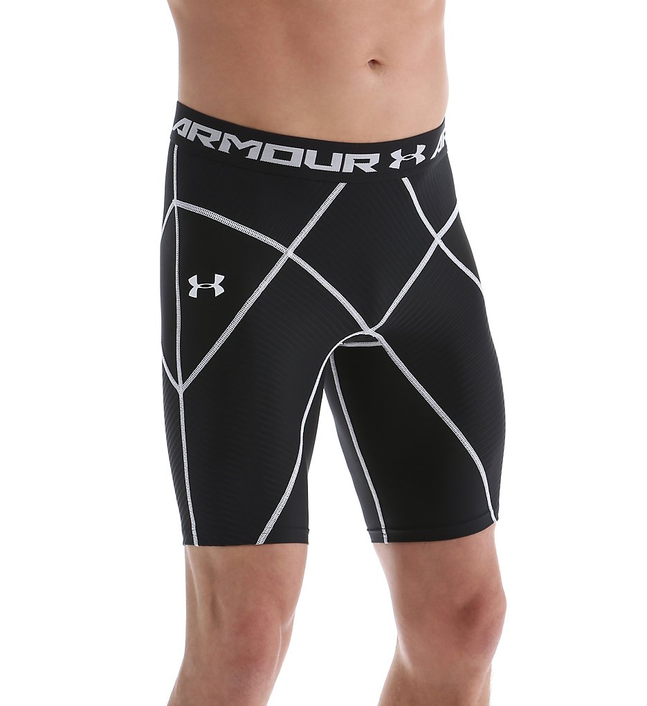Under Armour 1271461 HeatGear Armour Stretch Performance 9 Inch Short (Black/White)