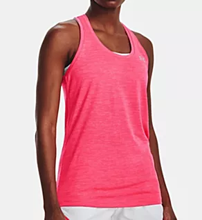 UA Tech Twist Racerback Tank Top Pink Shock XS