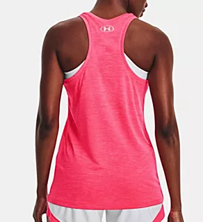 UA Tech Twist Racerback Tank Top Pink Shock XS