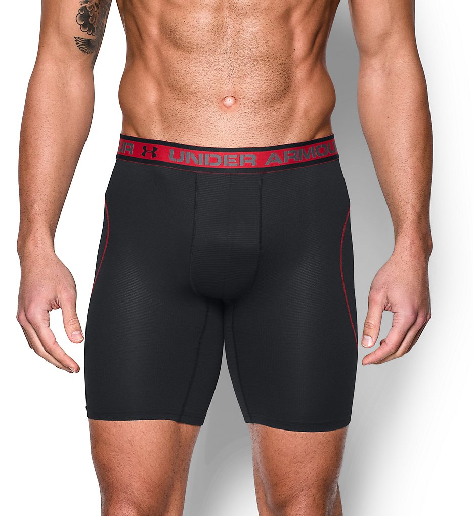 Under Armour 1277277 Iso-Chill Mesh 9 Inch Performance Boxerjock (Black/Red)