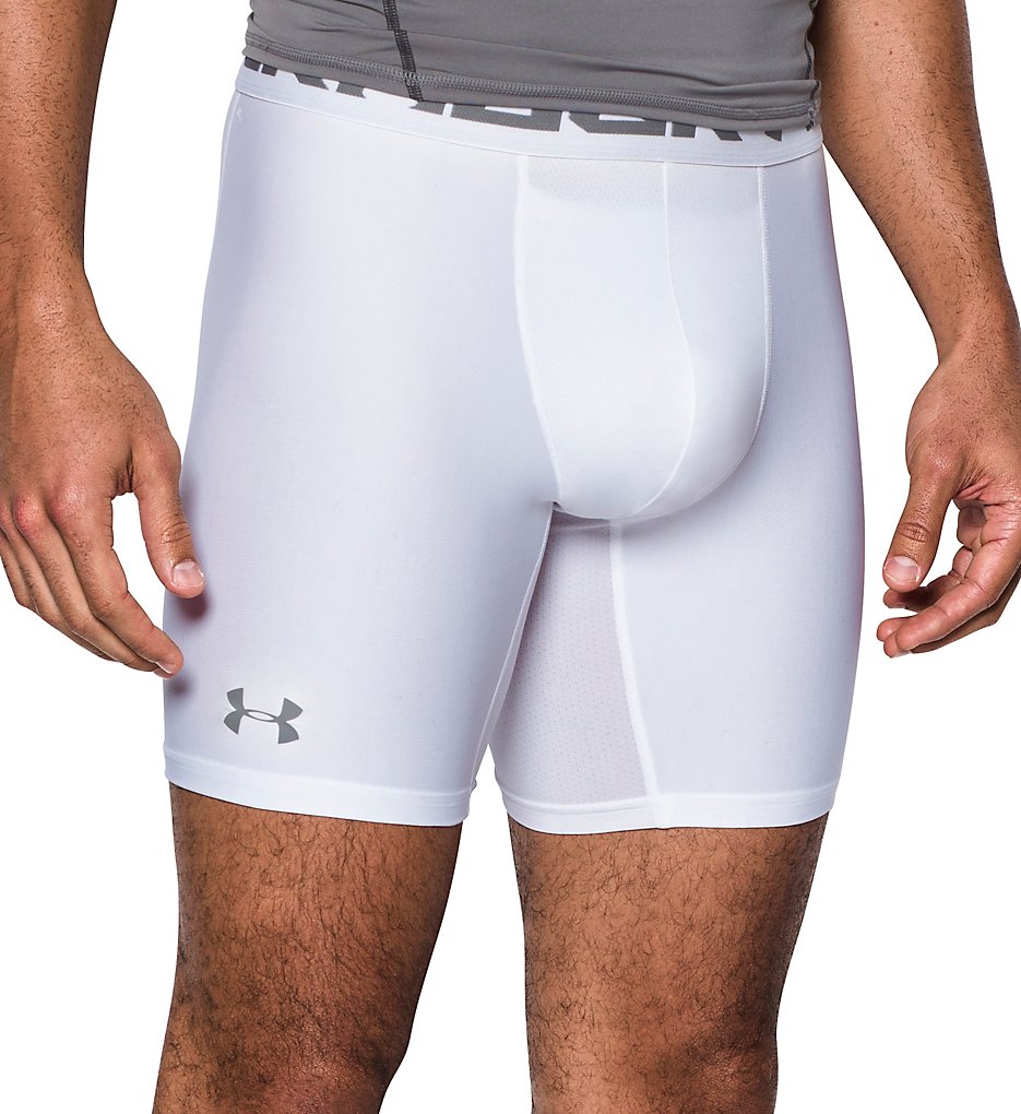 Under Armour 1289570 HeatGear Armour 2.0 Boxer Briefs with Cup (White/Graphite)
