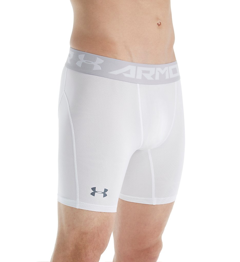 Under Armour 1289572 Heatgear Coolswitch Compression Short (White/Graphite)