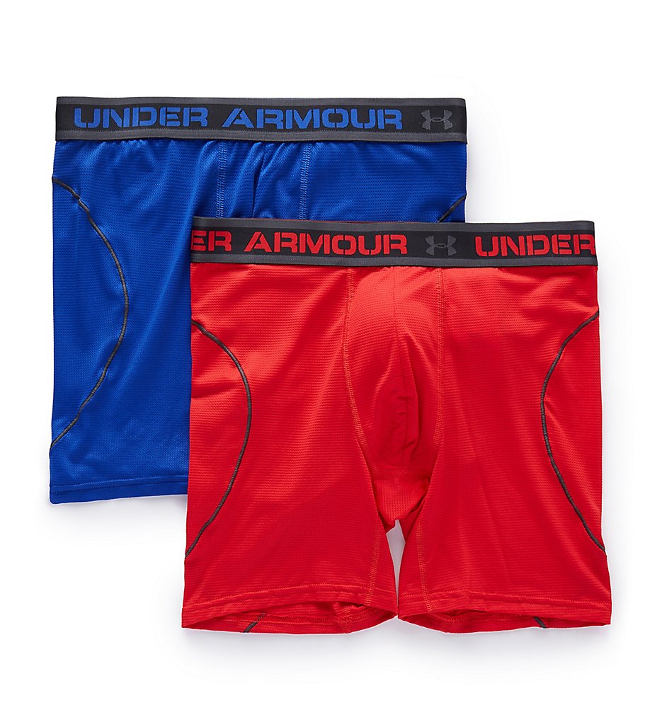 Under Armour 1290365 Iso Chill 6 Inch Boxerjocks - 2 Pack (Royal/Red)