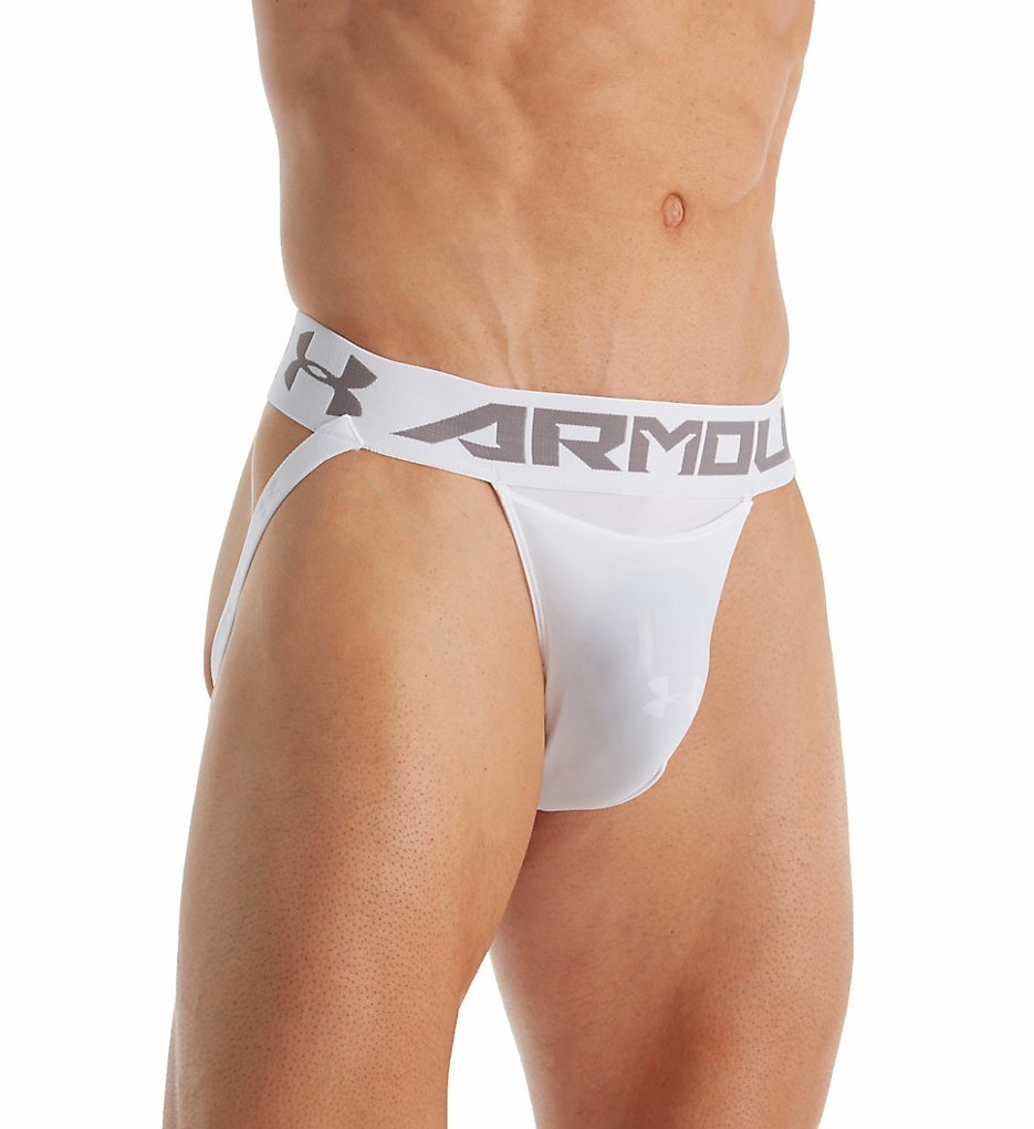 Under Armour 1293783 Performance Jockstrap with Cup (White/Graphite)