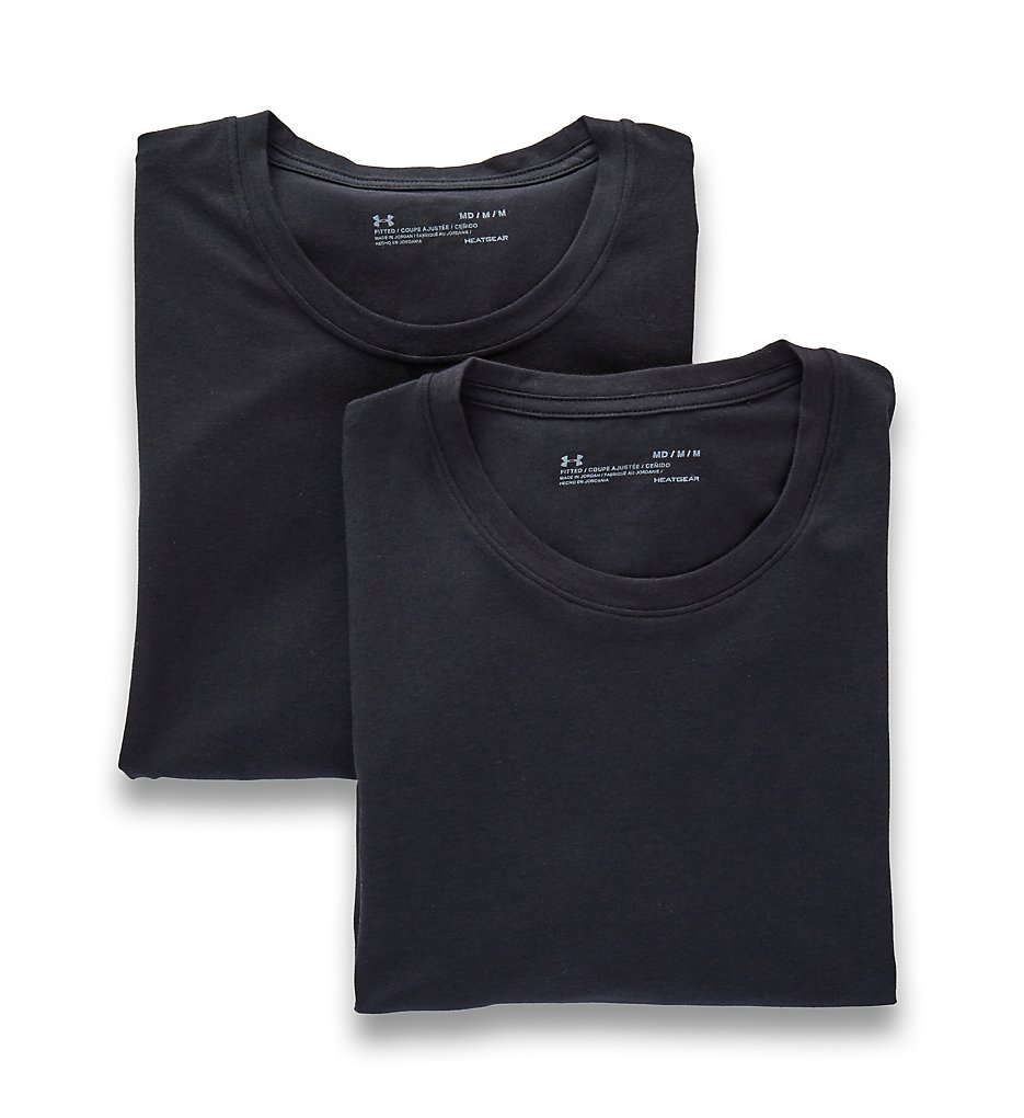 Under Armour 1300000 Cotton Stretch Crew Neck T-Shirts - 2 Pack (Black)