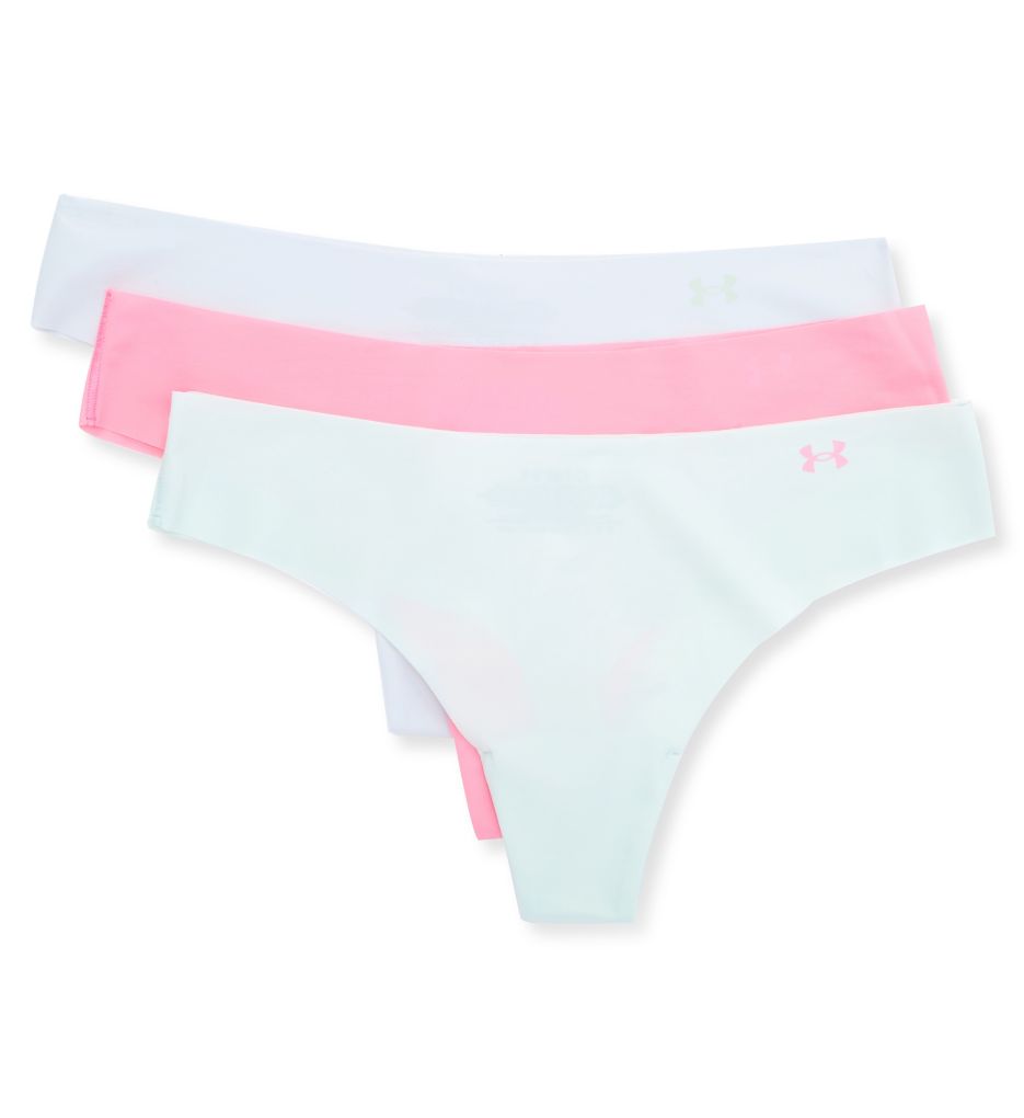 Under Armour Women's Thong Panty with Laser Cut Edge - 3 Pack in Grey | Size XS | HerRoom.com
