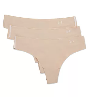 Thong with Laser Cut Edge - 3 Pack Nude XS