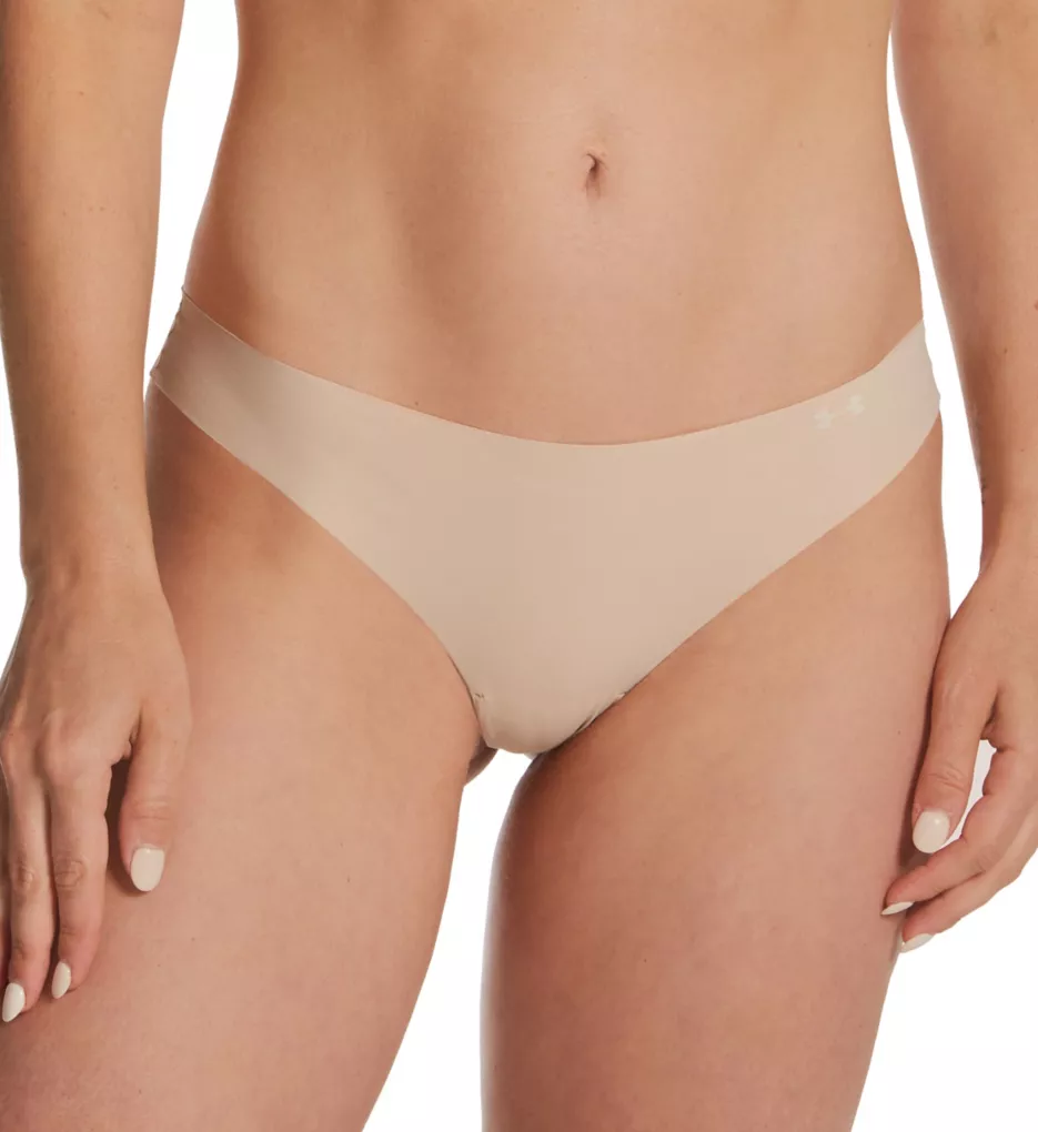 Thong with Laser Cut Edge - 3 Pack Nude XS