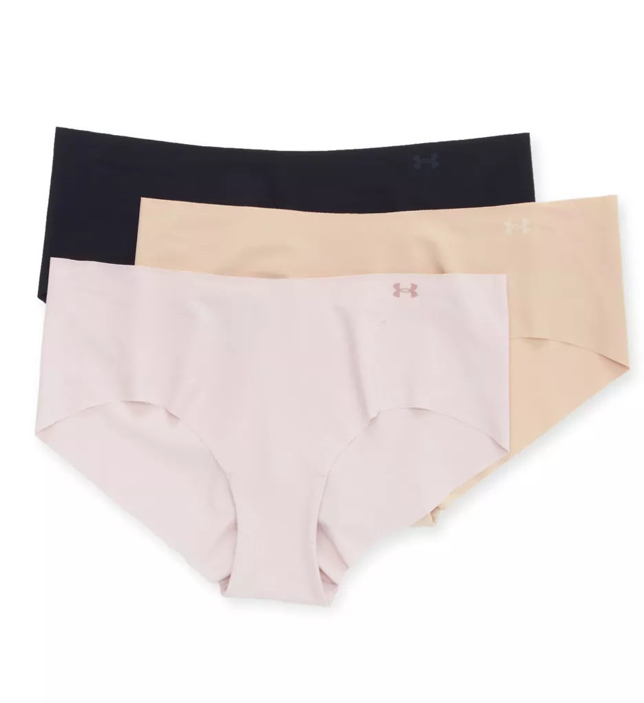 Hipster Panty with Laser Cut Edge - 3 Pack Green/Gray/Pink L